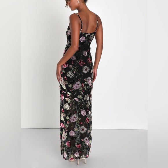 Lulus black velvet burnout dress - Picture 3 of 3